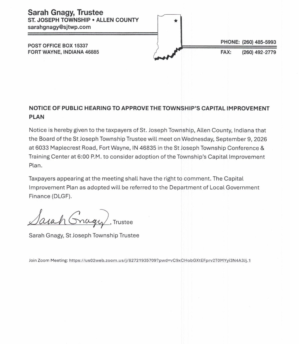Notice of Public Hearing